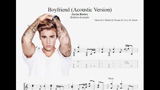 Justin Bieber -Boyfriend (Acoustic Guitar tab) + free tab