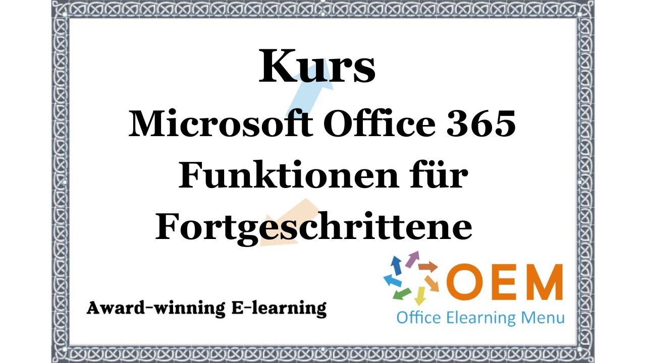 Microsoft Office 365 Fortgeschrittenen Kurs – Online Training, Cursus & Ausbildung mit Zertifikat