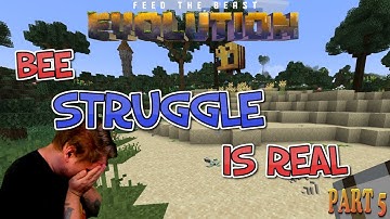 First time Nether and super struggle with Bee starting. FTB Evolution playthrough ep.5