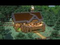 Minecraft: How To Build a Wooden Cabin (House Tutorial)(#8) | 마인크래프트 건축, 통나무 집, 인테리어