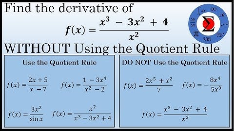 Calculus - The Derivative of a Quotient WITHOUT the Quotient Rule