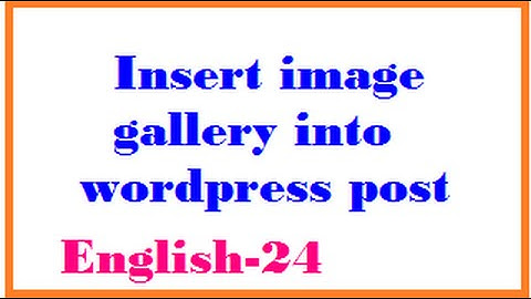Insert image gallery into wordpress post English-24-vlr training