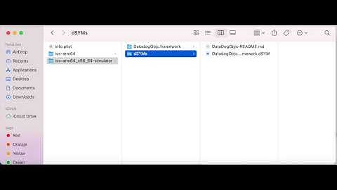 The folder "dSYMs" doesn