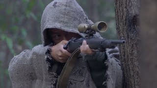 [Момент охоты и убийства] Мальчик, вооруженный снайперской винтовкой, убивает японских солда
