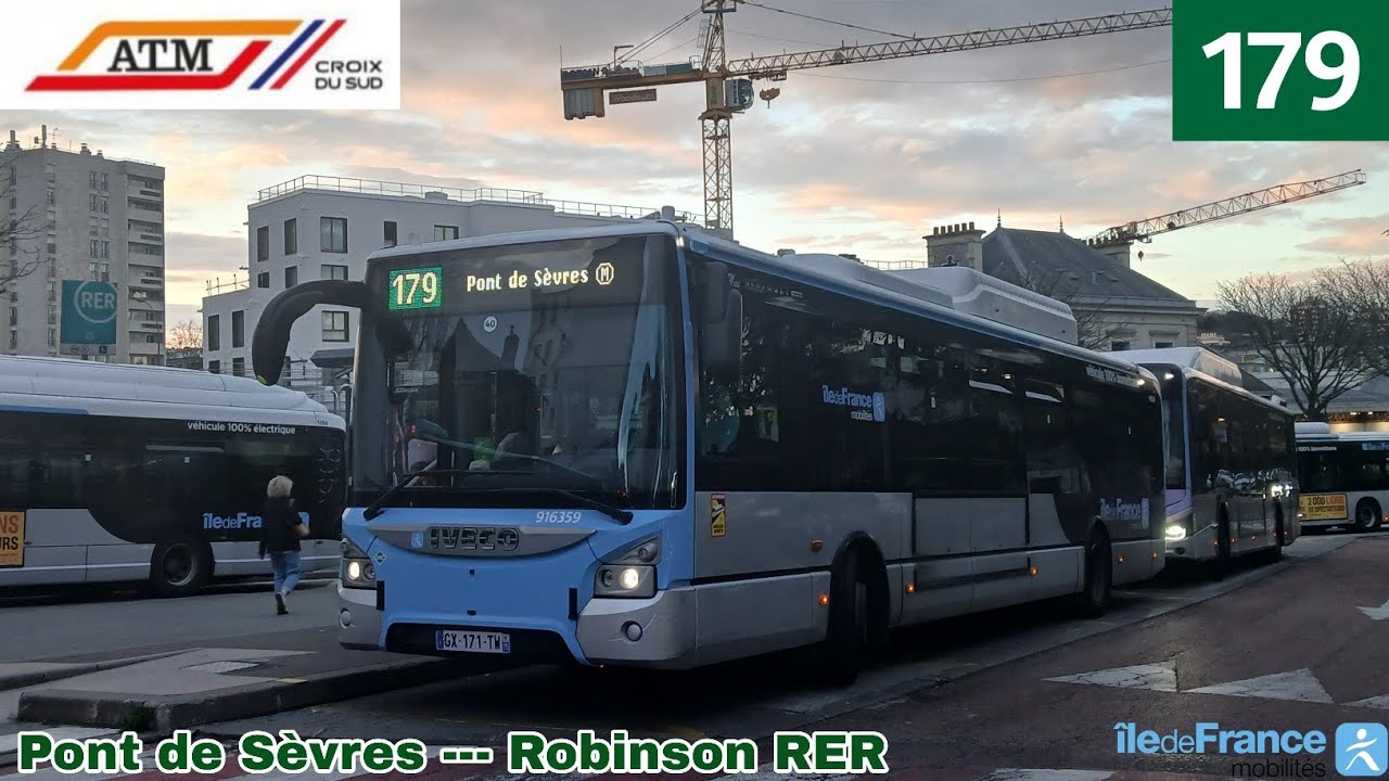 Bus 179 ATM - Urbanway 12 GNV N°916359 Pont de Sèvres --- Robinson RER 