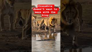 Lion vs Crocodile – Real Riverbank Standoff in the Wild! #shorts