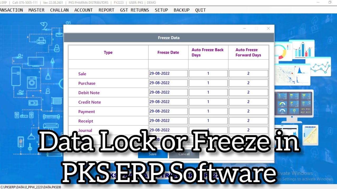 How to data Lock or Freeze in PKS ERP Software | PKS ERP सॉफ्टवेयर में ...