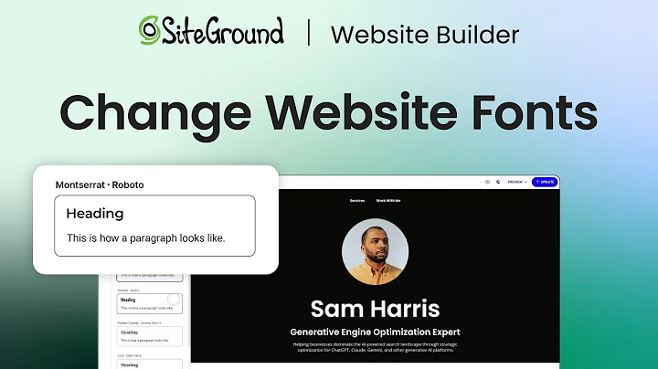 How to Change Fonts in SiteGround Website Builder | Tutorial