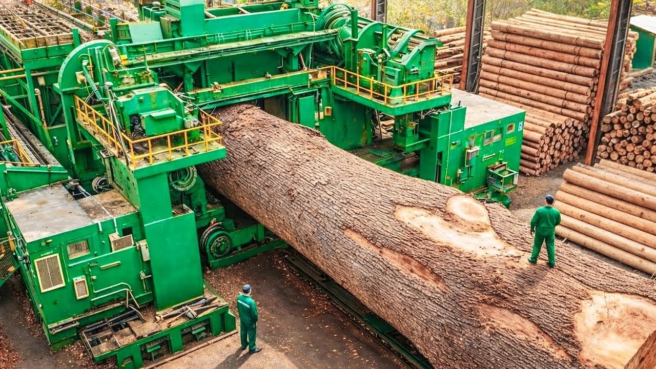 Turning Giant Logs Into Premium Lumber – Insane Sawmill Process
