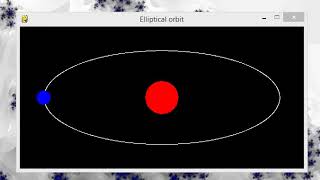 Simulation of Elliptical orbit Pygame
