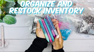 ORGANIZING AND RESTOCKING INVENTORY | CRYSTALS | SMALL BUSINESS UNBOXING | CASH STUFFING COMMUNITY