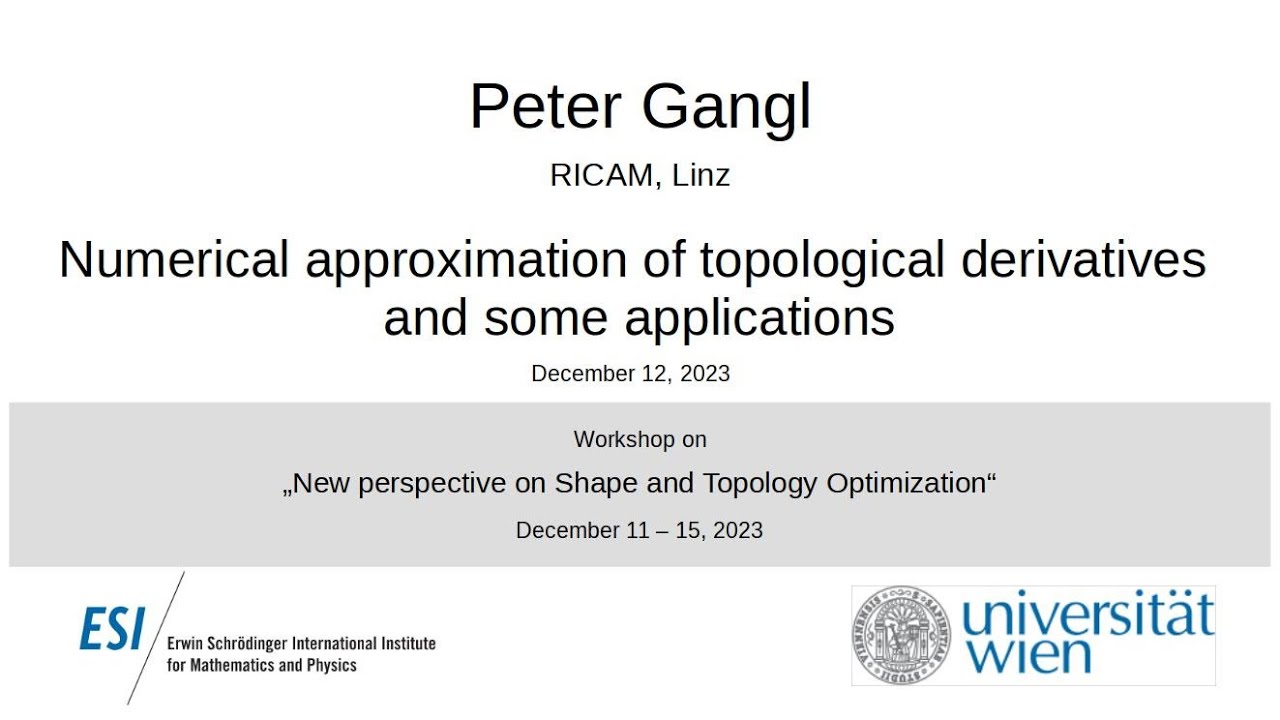 Peter Gangl - Numerical approximation of topological derivatives and some applications