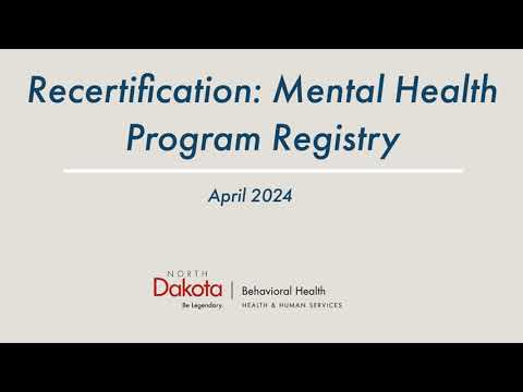 Recertification: Mental Health