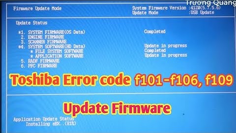 How to fix Toshiba 5540C, 6570C, 5506-7506AC "Error code F101, Ff106, f901" Update firmware SSD, HDD