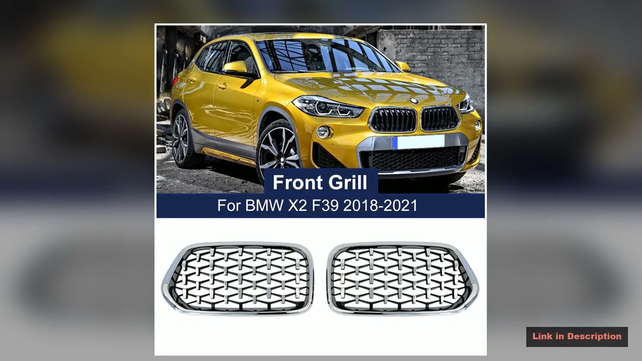 Diamond Front Kidney Grilles Kidney Grill Replacement For BMW X2 F39 2018 2019 2020 2021 Meteor