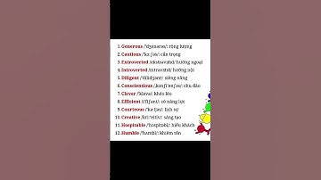 Từ vựng tiếng Anh về: TÍNH CÁCH con người.