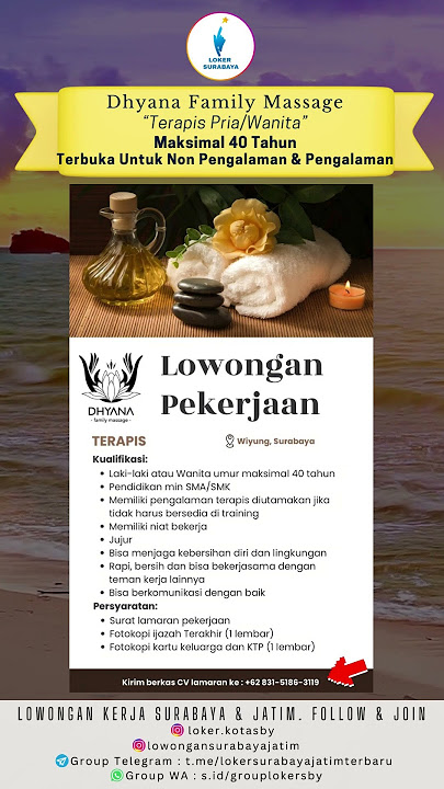 Lowongan Kerja Dhyana Massage Surabaya - Lowongan Kerja Surabaya
