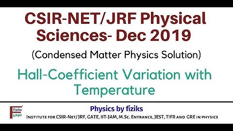 CSIR-NET-Dec 2019: Physical Sciences:Condensed Matter: Hall Coefficient variation with temperature