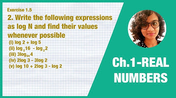 Write the following expressions as log N and find their values wherever possible - Class 10
