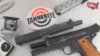 Glock 21 and Rock Island 1911 blown up with binary explosives!