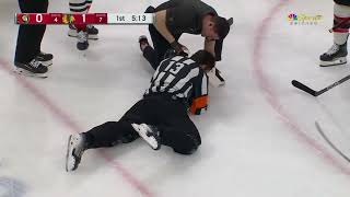 Referee Furman South Hit in Face at Sens/Hawks