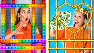 POPULAR vs UNPOPULAR STUDENTS LOCKED IN JAIL FOR 24 HOURS || Jock vs Nerd Students! By 123GO! SCHOOL