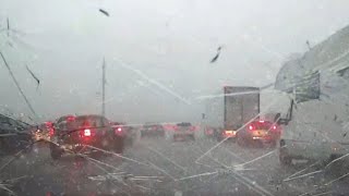 1 minute ago! Crazy hailstorm hits Oklahoma