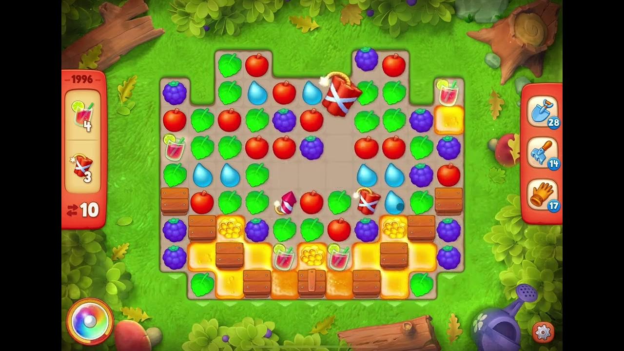 GardenScapes Level 1996 no boosters (14 moves) YouTube
