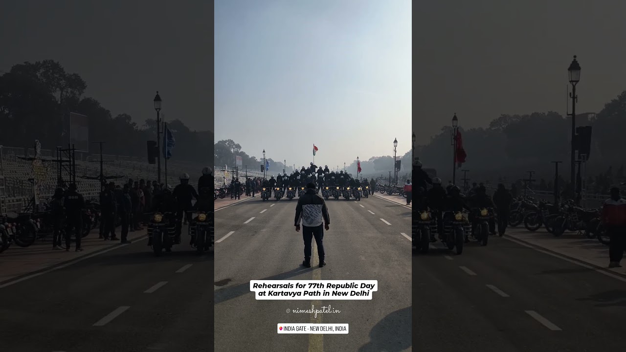Rehearsals for 77th Republic Day at Kartavya Path in New Delhi