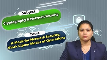 LEC06| CNS  | A Mode for Network Security, Block Cipher Modes of Operations by  Ms. M . Saranya