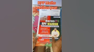 Rpf Maths Book previous year by Aditya ranjan sir #Rpf#Rpfconstable#rpfsi#book