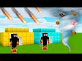 BASE DE OURO vs DIAMANTE contra DESASTRES e METEOROS no MINECRAFT