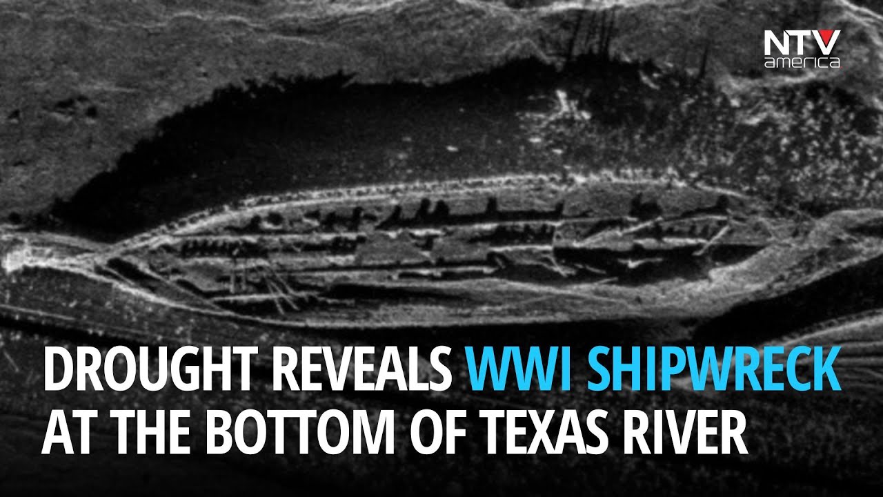 Drought reveals WWI shipwreck at the bottom of Texas river - YouTube