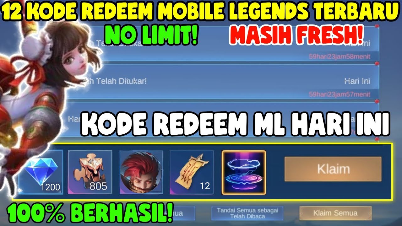 NO LIMIT! 12 KODE REDEEM ML HARI INI KODE REDEEM MOBILE LEGENDS KODE ...