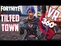 The Default at TILTED TOWN | 360° Panoramic Video Tour VR | New Fortnite X Season 10 Map Event Story