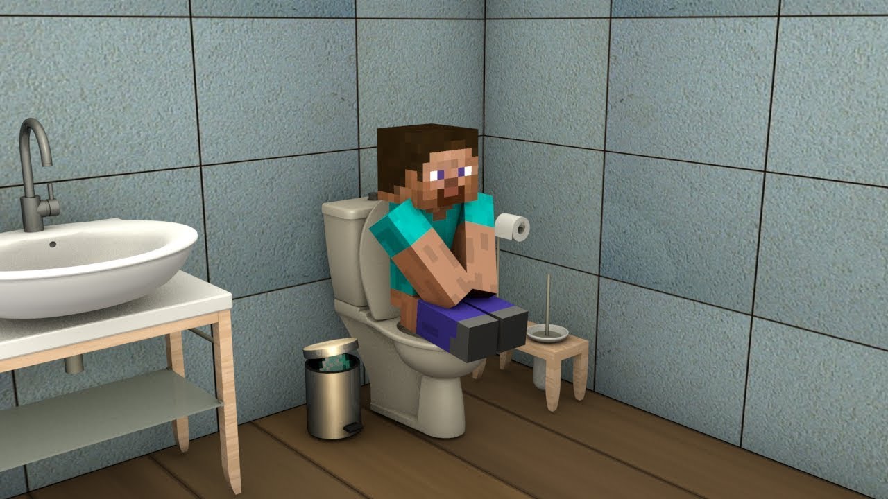 Minecraft skibidi toilet 19.1. Туалет майнкрафт. Игровой унитаз. Стив на унитазе. Унитаз в Майне.