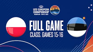 Poland v Estonia | Full Basketball Game |  FIBA U20 European Championship 2023