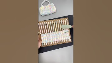 Cardboard loom weaving #weaving #looms #weaving tutorial #yarn #shorts