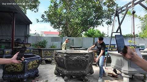 Quy trình đúc bộ chậu lục giác bầu 130cm khuôn chậu composite Tiên Yên