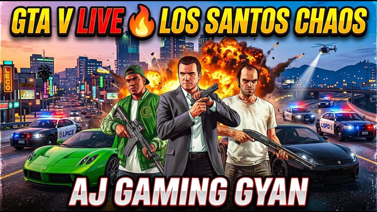 GTA V Live 🔥 Los Santos Ka Full Chaos | Heists, Races & Non-Stop Masti ...