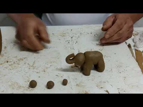 Aprenda a modelar um elefante na argila