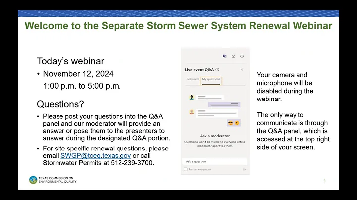 Phase II Municipal Separate Storm Sewer System (MS4) Renewal Webinar