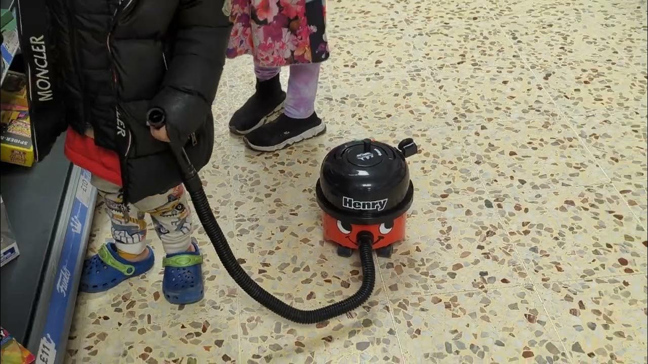 Kid takes Henry Vacuum to Tesco! YouTube
