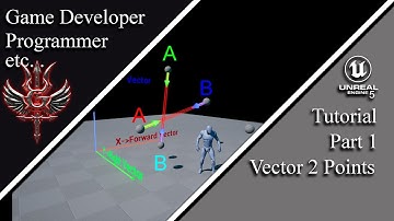 Unreal Engine 5. Blueprints.  Vector 2 Points Part 1. Forward Vector between two points.