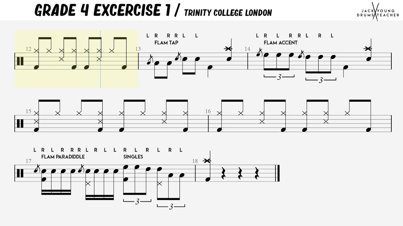 Grade 4 Excercise 1 - Trinity Drums 2020