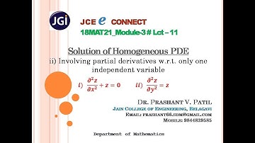 LCT 11 @18MAT21_Module 3 # Solution of Homogeneous PDE involving derivatives w.r.t only one variable