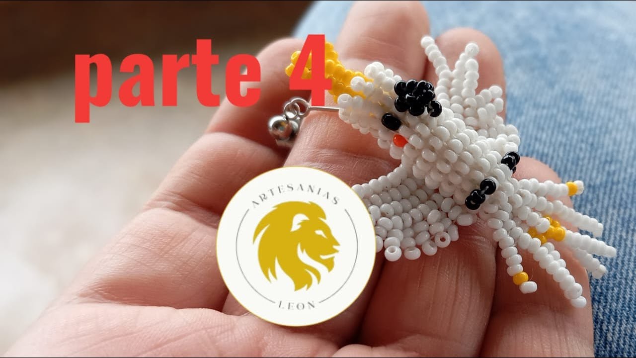 cacatúa 3D en mostacilla paso a paso