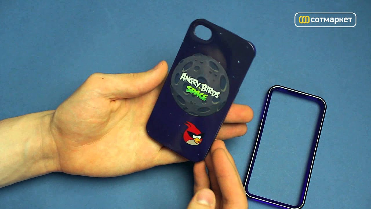 Видео обзор накладки Gear4 Angry Birds ICAS415G для Apple iPhone 4 от Сотмаркета