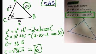 Math 20-2: Trigonometry 1.4: Cosine Law