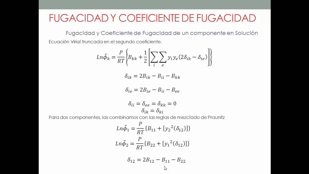 Fugacidad de un componente dentro de una mezcla YouTube Fugacidad de un componente dentro de una mezcla YouTube